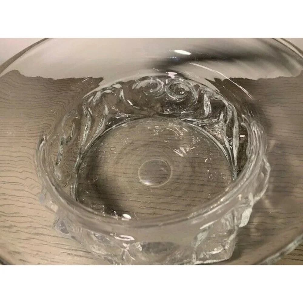 Large Vintage Mid-Century Modern Scandinavian Glass Bowl Centerpiece 11